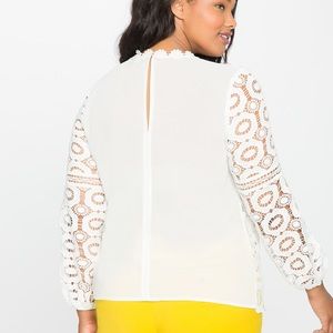 Eloquii white lace blouse